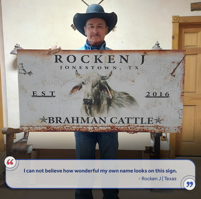 Brahman Cattle Sign II by Tailored Canvases