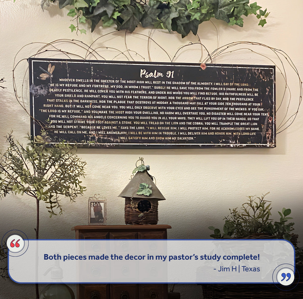 Psalm 91 - He Is My Refuge Sign II by Tailored Canvases