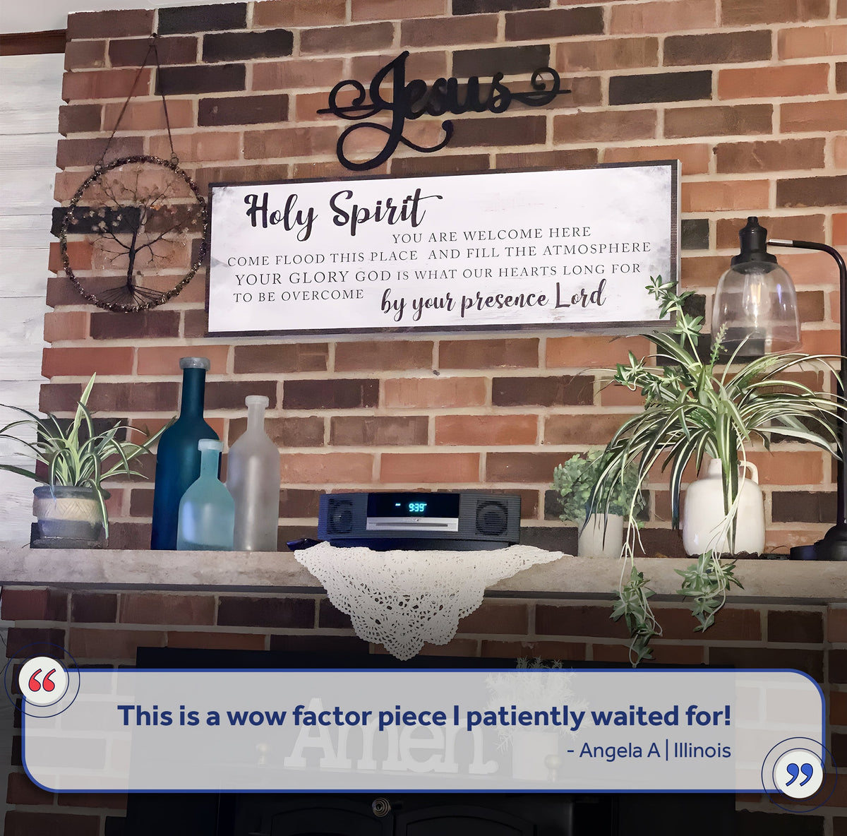 Holy Spirit You Are Welcome Here Sign by Tailored Canvases