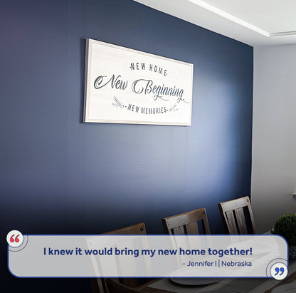 New Home, New Beginning Sign III by Tailored Canvases