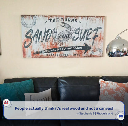 Sand And Surf Sign V by Tailored Canvases