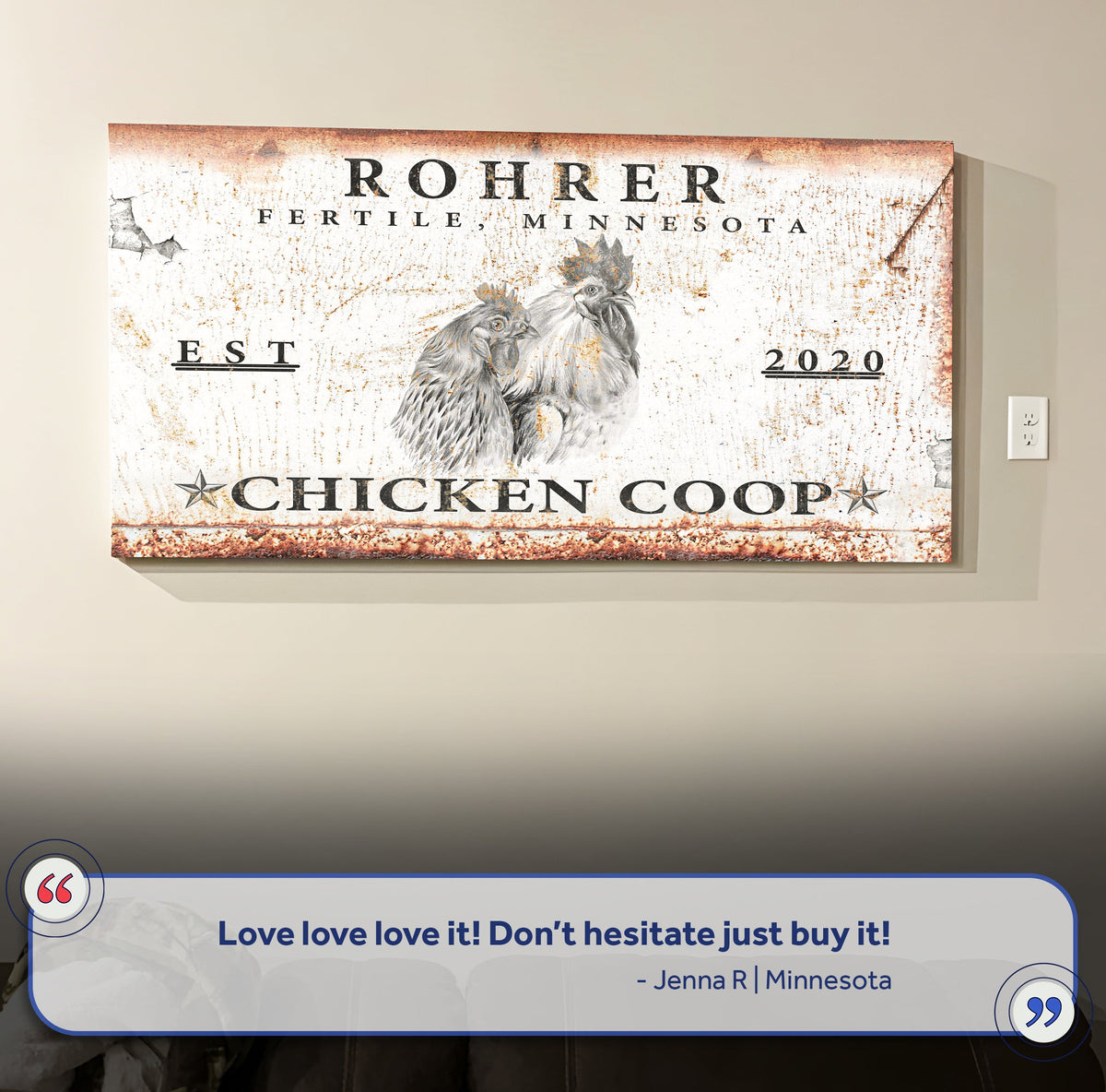 Chicken Coop Sign V by Tailored Canvases