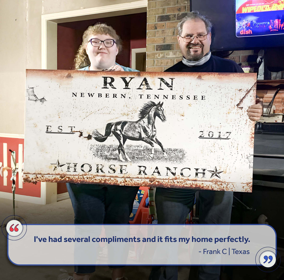 Rustic Horse Ranch Sign by Tailored Canvases