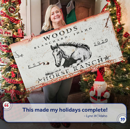 Rustic Horse Ranch Sign IV by Tailored Canvases