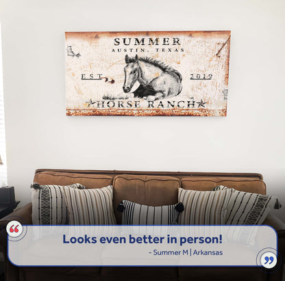Rustic Horse Ranch Sign IV by Tailored Canvases
