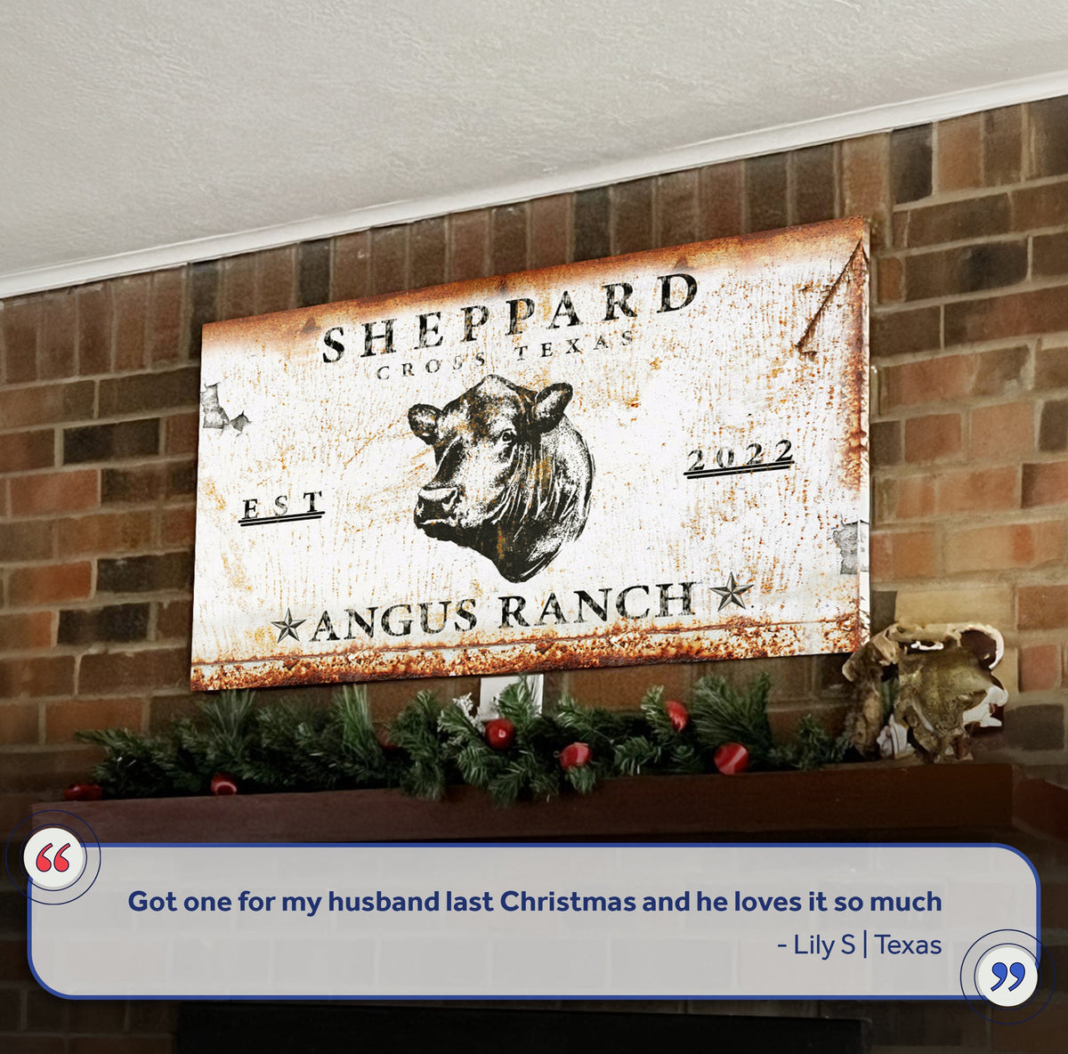 Angus Ranch Sign III by Tailored Canvases
