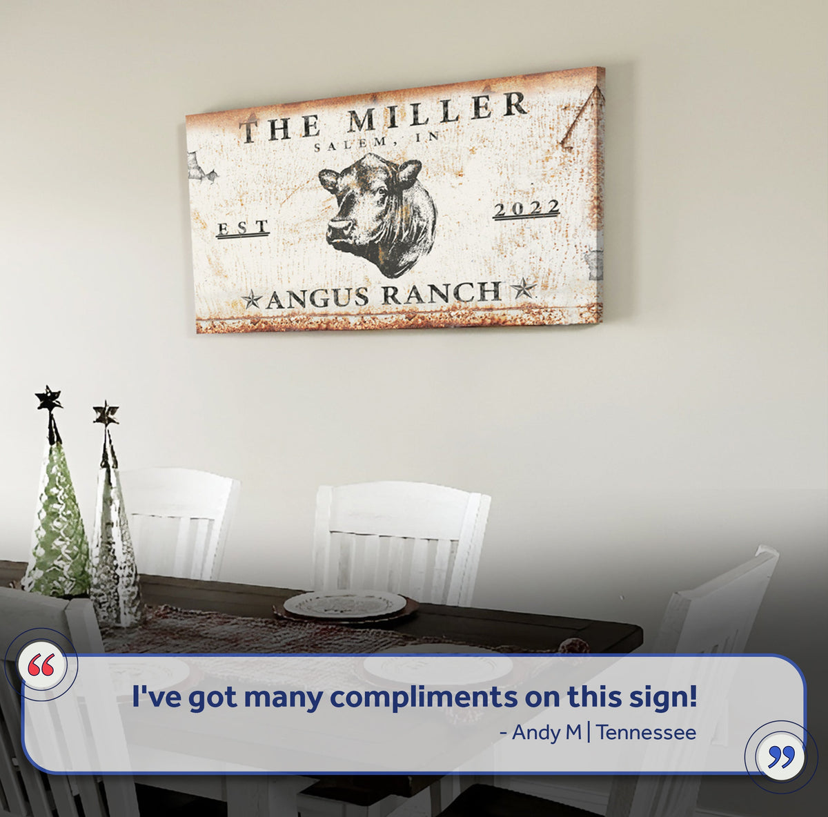 Angus Ranch Sign III by Tailored Canvases