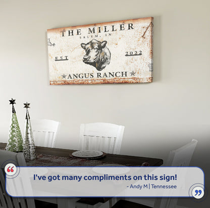 Angus Ranch Sign III by Tailored Canvases