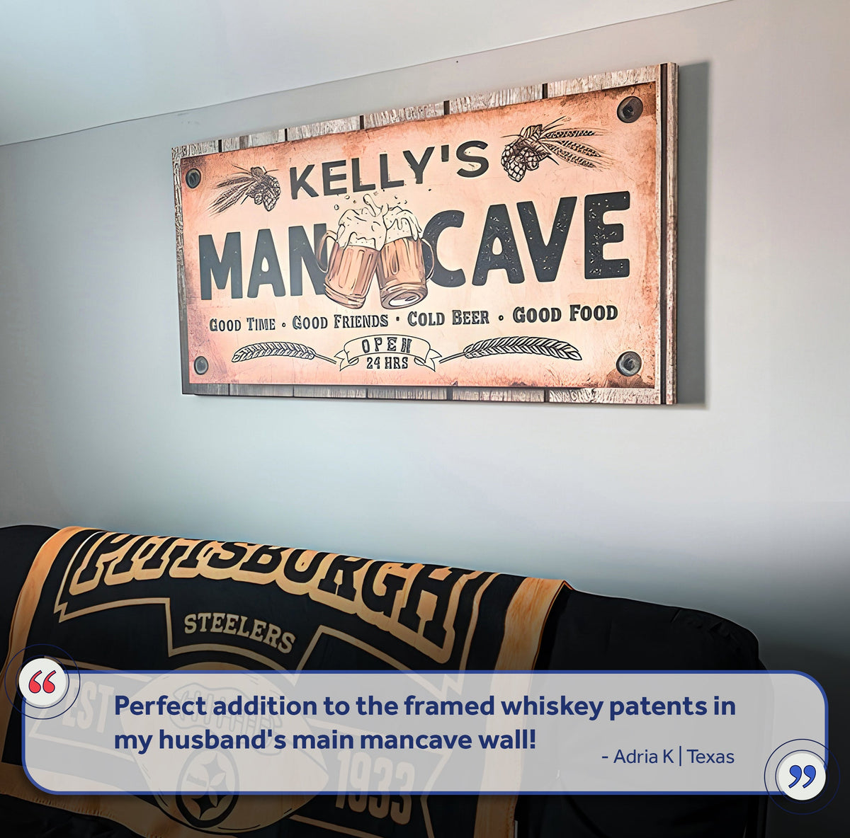 Man Cave Sign IV by Tailored Canvases