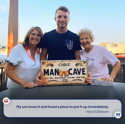 Man Cave Sign IV by Tailored Canvases