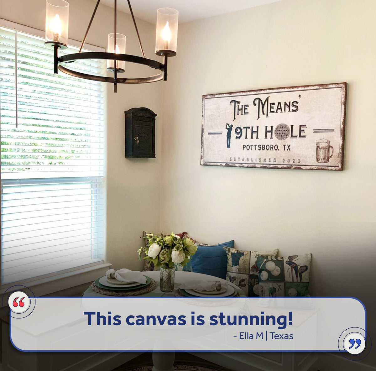 19th Hole personalized golf canvas sign by Tailored Canvases, view 7