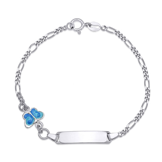 UNICORNJ Sterling Silver 925 Childrens Bracelet with Butterfly Enamel Charm Italy by Massete