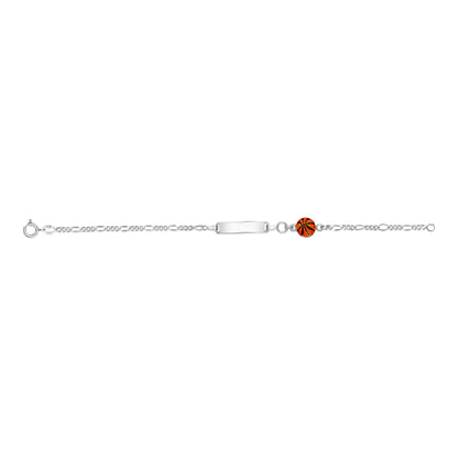 UNICORNJ Sterling Silver 925 Engravable ID Bracelet Figaro Chain for Boys Girls with Enamel Charm 6.5" by Massete