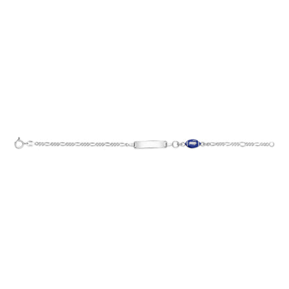 UNICORNJ Sterling Silver 925 Engravable ID Bracelet Figaro Chain for Boys Girls with Enamel Charm 6.5" by Massete