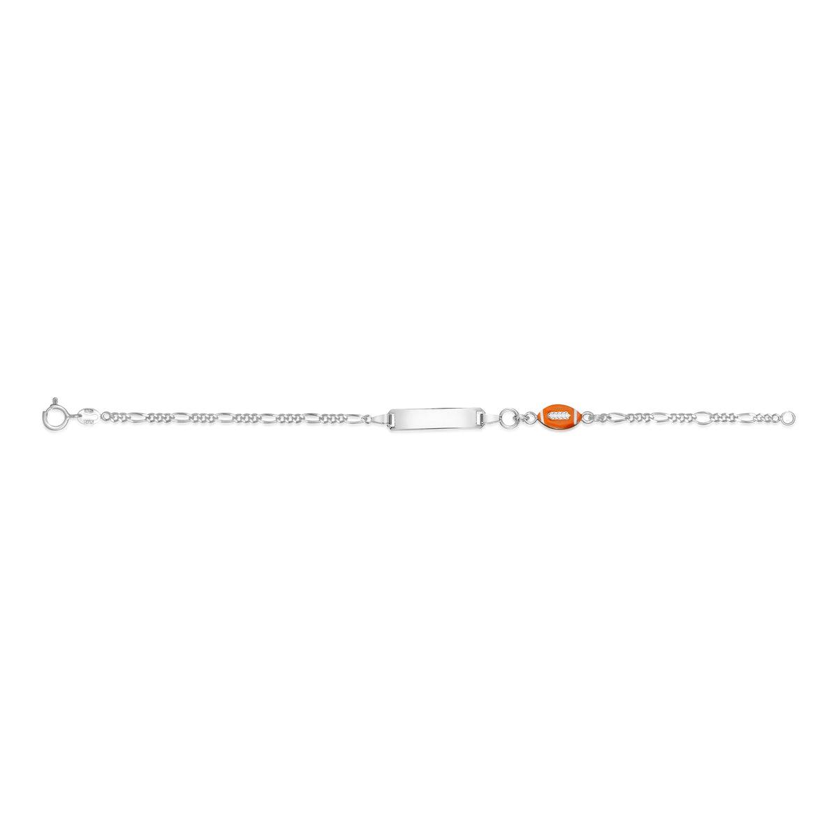 UNICORNJ Sterling Silver 925 Engravable ID Bracelet Figaro Chain for Boys Girls with Enamel Charm 6.5" by Massete