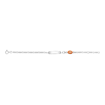 UNICORNJ Sterling Silver 925 Engravable ID Bracelet Figaro Chain for Boys Girls with Enamel Charm 6.5" by Massete