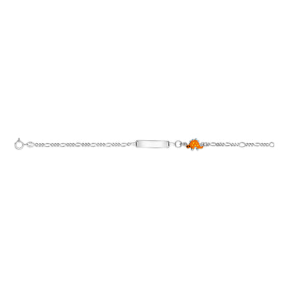 UNICORNJ Sterling Silver 925 Engravable ID Bracelet Figaro Chain for Boys Girls with Enamel Charm 6.5" by Massete