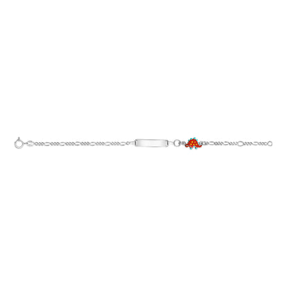 UNICORNJ Sterling Silver 925 Engravable ID Bracelet Figaro Chain for Boys Girls with Enamel Charm 6.5" by Massete