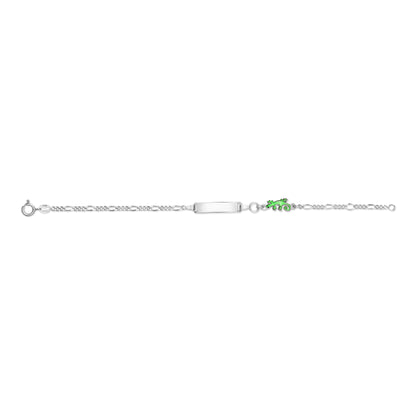 UNICORNJ Sterling Silver 925 Engravable ID Bracelet Figaro Chain for Boys Girls with Enamel Charm 6.5" by Massete