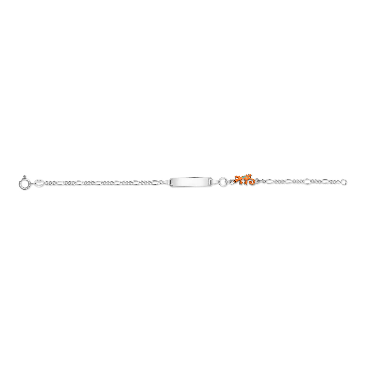 UNICORNJ Sterling Silver 925 Engravable ID Bracelet Figaro Chain for Boys Girls with Enamel Charm 6.5" by Massete