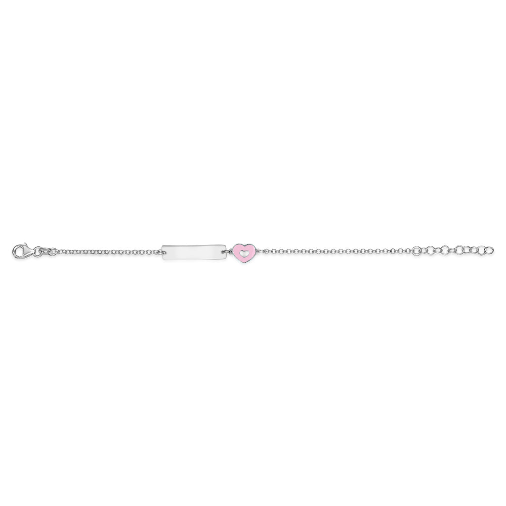 UNICORNJ Sterling Silver 925 Engravable ID Bracelet Rolo Chain for Girls Boys with Enamel 6.5" by Massete