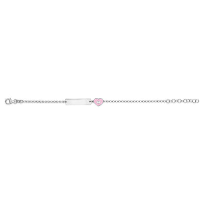 UNICORNJ Sterling Silver 925 Engravable ID Bracelet Rolo Chain for Girls Boys with Enamel 6.5" by Massete
