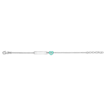 UNICORNJ Sterling Silver 925 Engravable ID Bracelet Rolo Chain for Girls Boys with Enamel 6.5" by Massete