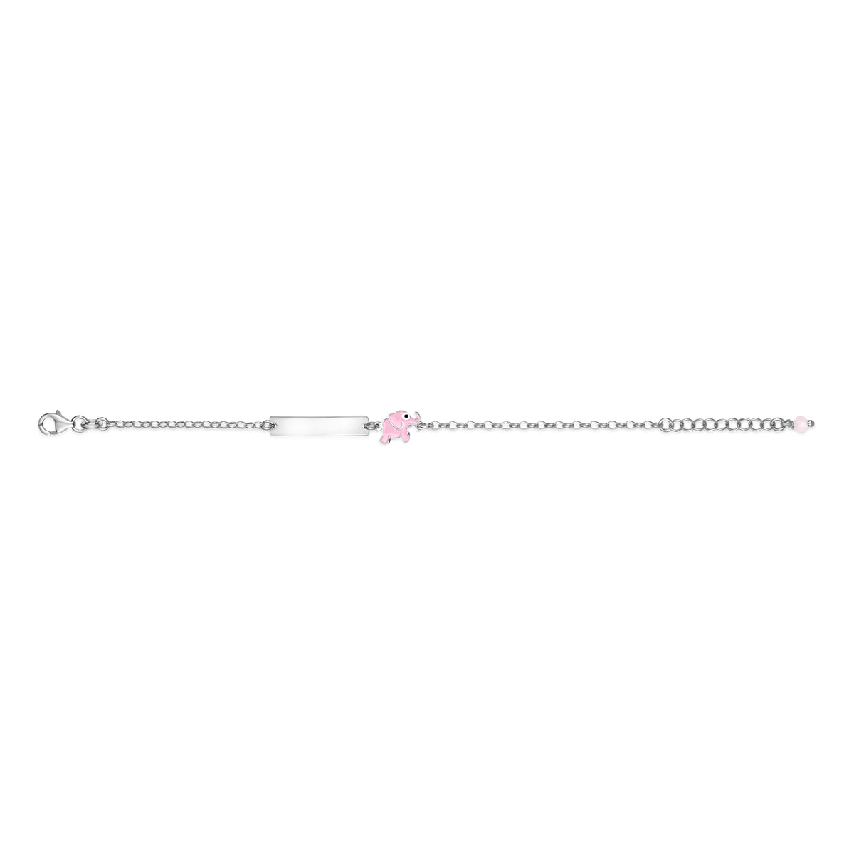 UNICORNJ Sterling Silver 925 Engravable ID Bracelet Rolo Chain for Girls Boys with Enamel 6.5" by Massete