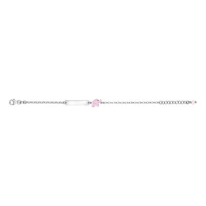 UNICORNJ Sterling Silver 925 Engravable ID Bracelet Rolo Chain for Girls Boys with Enamel 6.5" by Massete