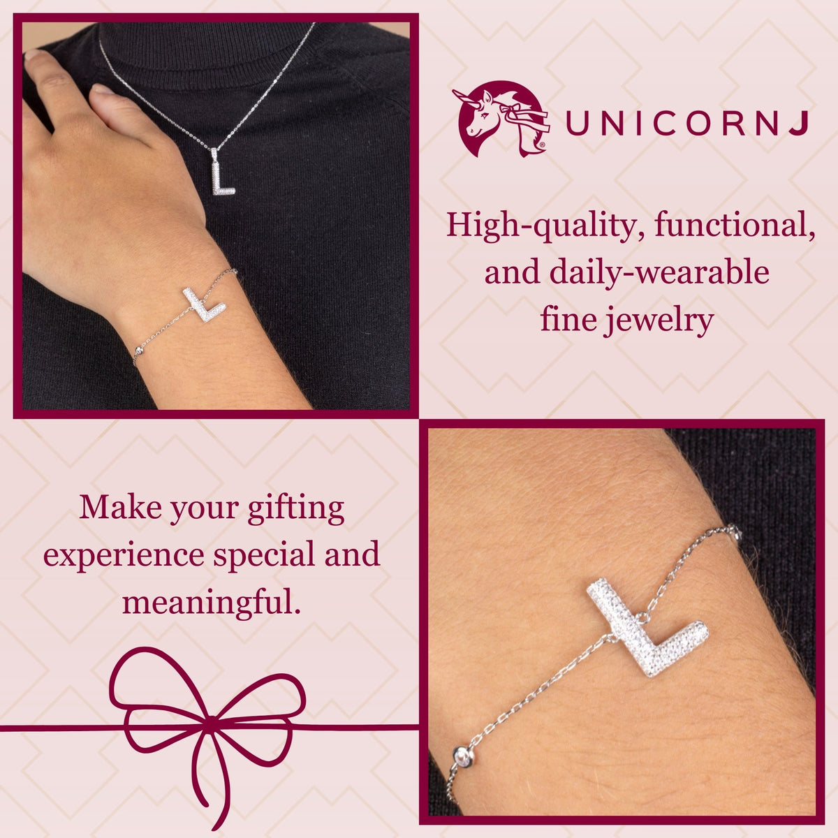 Initial Bracelet in Sterling Silver by Massete