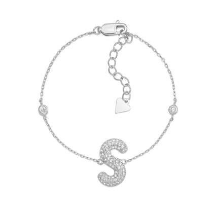 Initial Bracelet in Sterling Silver by Massete