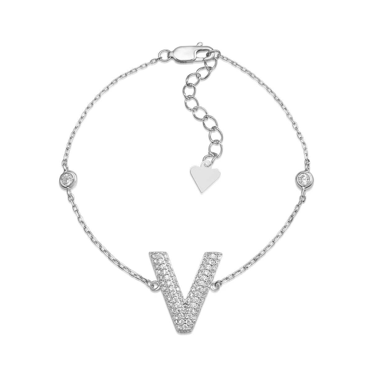 Initial Bracelet in Sterling Silver by Massete