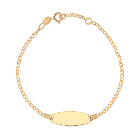 Kids' 14k yellow gold curb chain ID bracelet by Unicornj