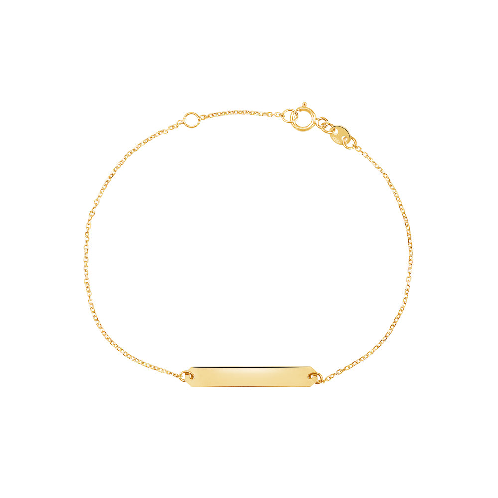 14k yellow gold bar ID bracelet by Unicornj