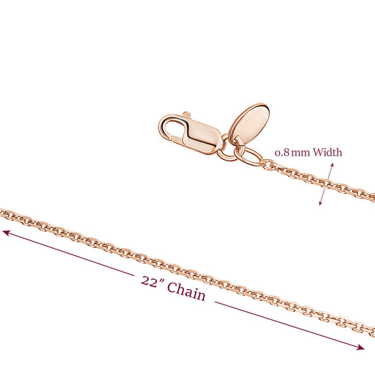 Sterling Silver Rose Gold Yellow Gold Plated Cable Chain Italy 22" by Massete
