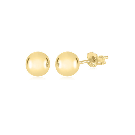 Ball Stud Earrings 14K Yellow Gold Polished Shiny Italy UNICORNJ 5mm by Massete