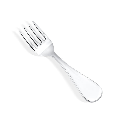 Sterling Silver Baby Fork Personalized Engravable Keepsake | Plain Modern Design by Massete