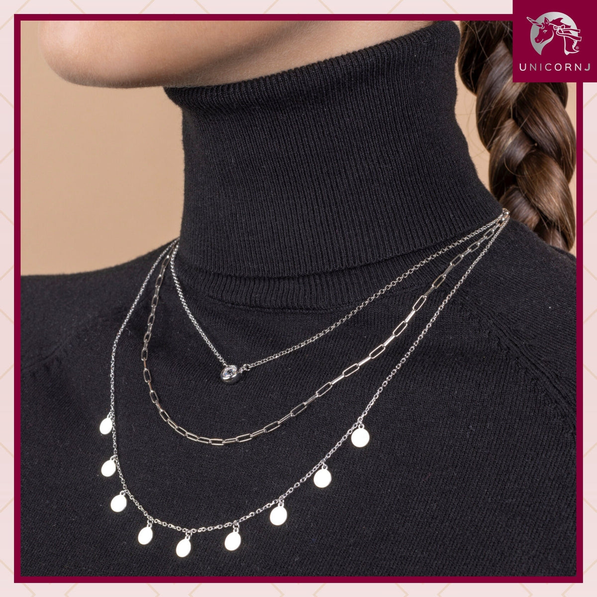 Sterling Silver Multiple Mini Discs Necklace flat Cable Chain 20" by Massete