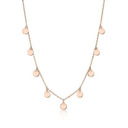 Sterling Silver Multiple Mini Discs Necklace flat Cable Chain 20" by Massete