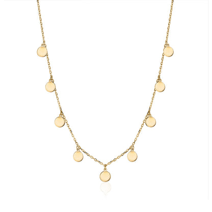 Sterling Silver Multiple Mini Discs Necklace flat Cable Chain 20" by Massete