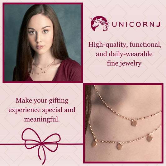 Sterling Silver Multiple Mini Hearts Double Chain Necklace 18" by Massete