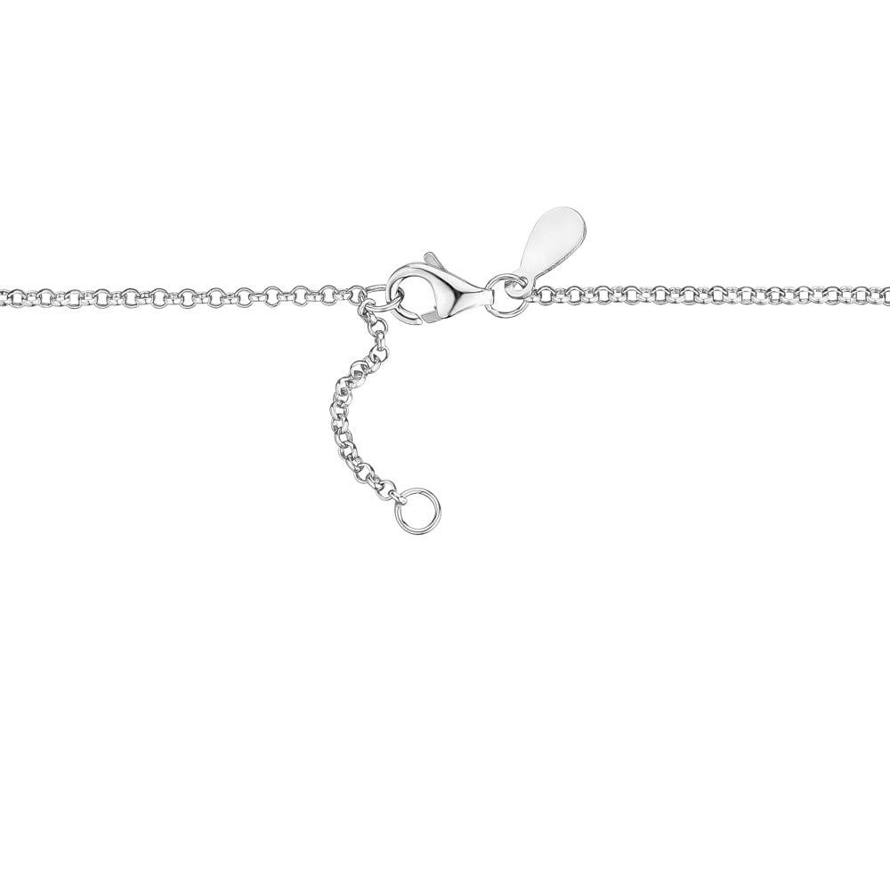 Heart Pendant Necklace in Sterling Silver with CZ Pavé by Massete