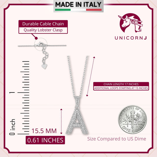 Initial Necklace in Sterling Silver by Massete