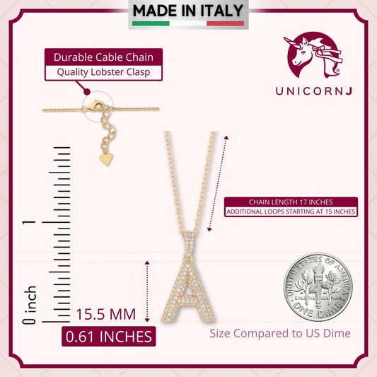 Initial Necklace in Gold-Plated Sterling Silver by Massete