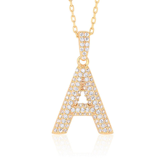 Initial Necklace in Gold-Plated Sterling Silver by Massete