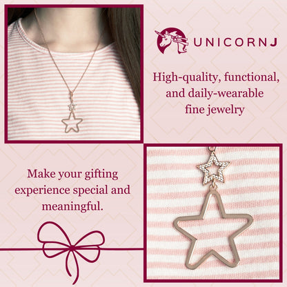UNICORNJ Sterling Silver Polished Large Double Dangle Necklace Pendant Italy 18" by Massete