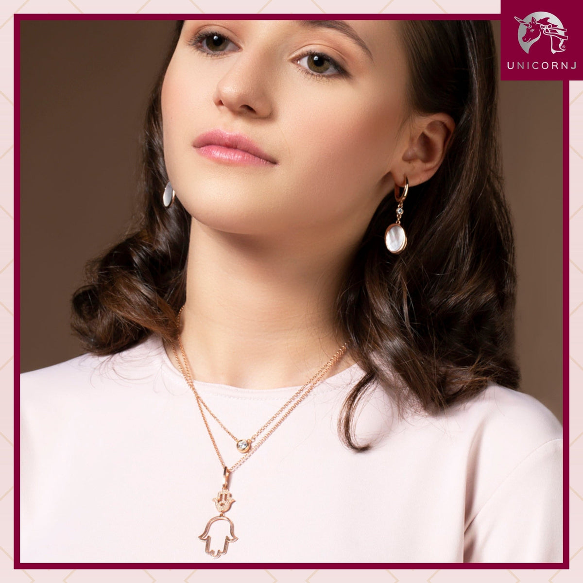 UNICORNJ Sterling Silver Rose and Yellow Gold Plated Polished Bezel Set Round Simulated Diamond Solitaire 6mm Necklace by Massete