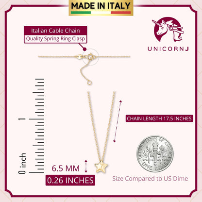 14k yellow gold floating puff star pendant necklace, Unicornj, view 5