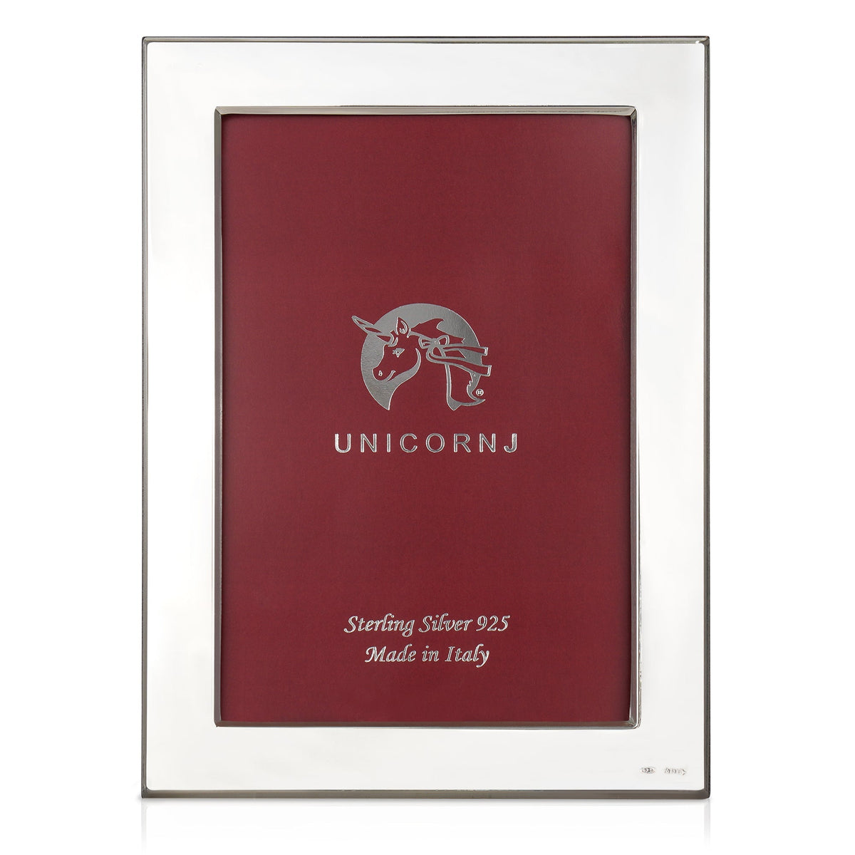 UNICORNJ Sterling Silver 4x6 Picture Frame Plain Polished 3/4" Inch Border Made In Italy by Massete
