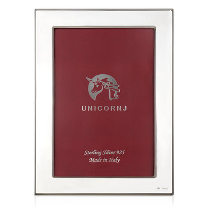UNICORNJ Sterling Silver 4x6 Picture Frame Plain Polished 3/4" Inch Border Made In Italy by Massete